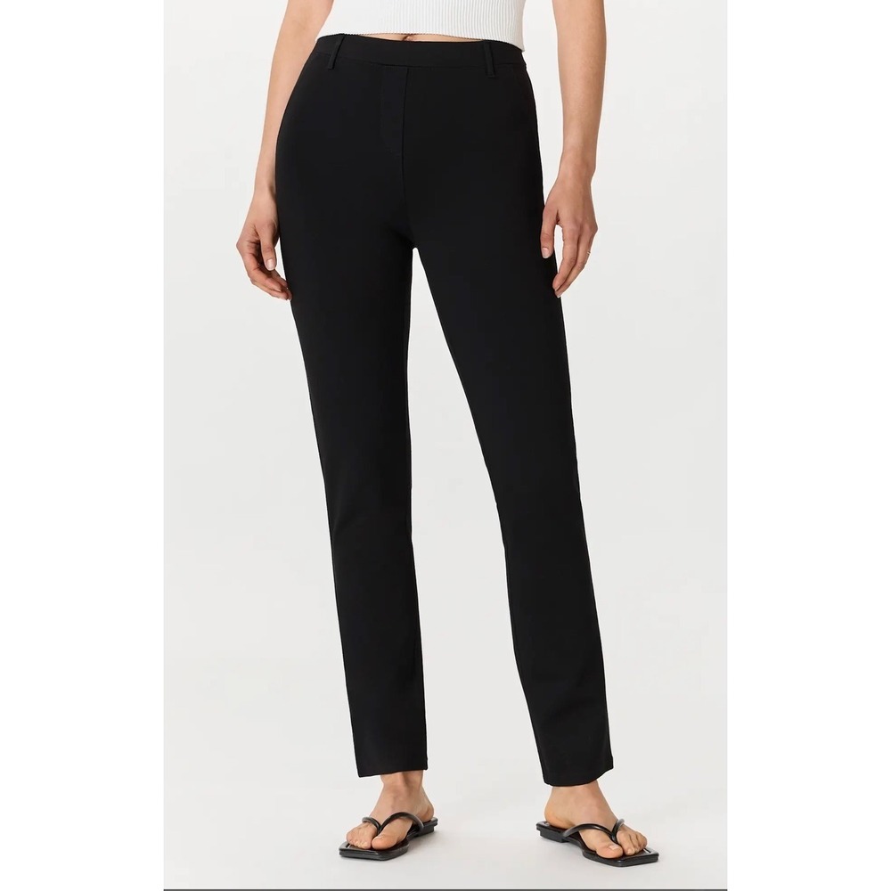 Quince Ultra-Stretch Ponte Straight Leg Pants Black Womens Size‎ M Professional